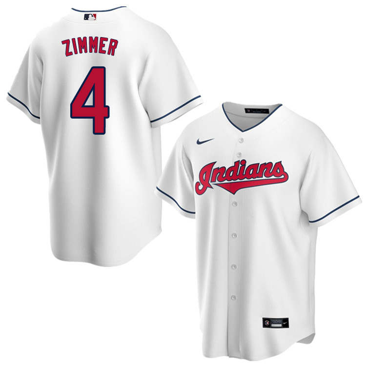Nike Men #4 Bradley Zimmer Cleveland Indians Baseball Jerseys Sale-White